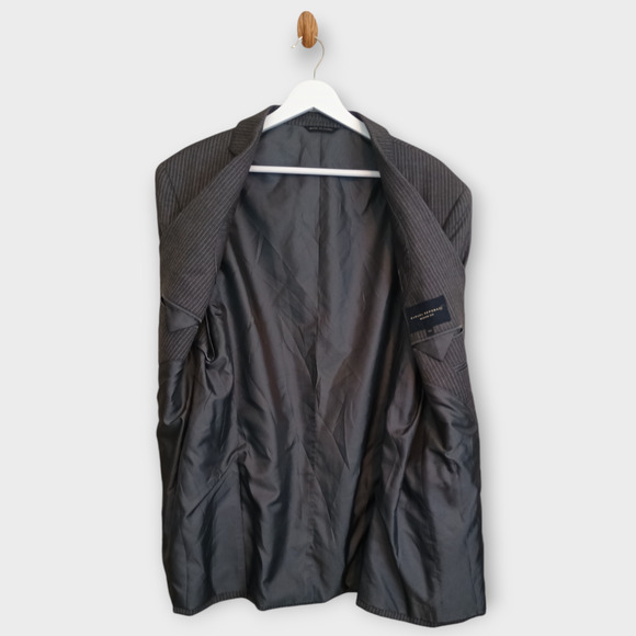 Banana Republic Blazer Men 42s Gray Striped Modern Fit Corpcore Career Jacket - Picture 2 of 11